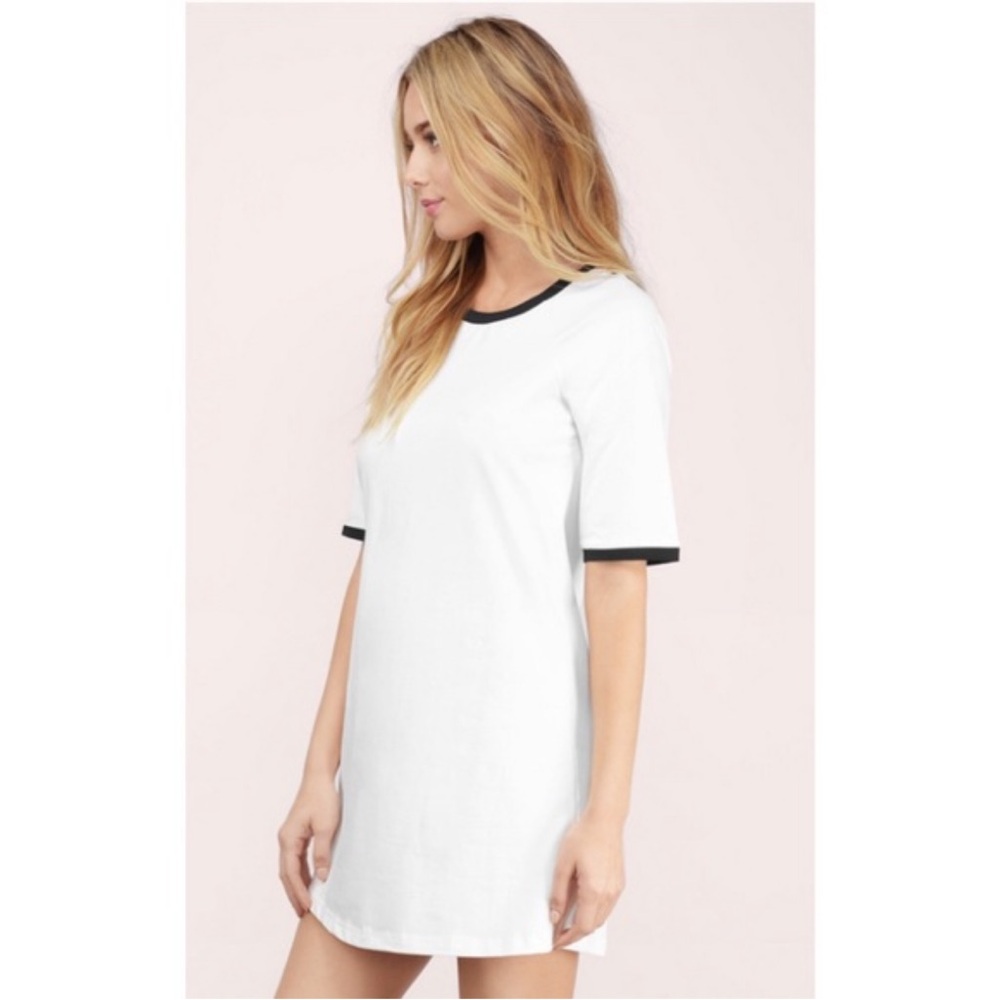 Tobi Black-Trimmed White Mini Dress - Picture 2 of 4